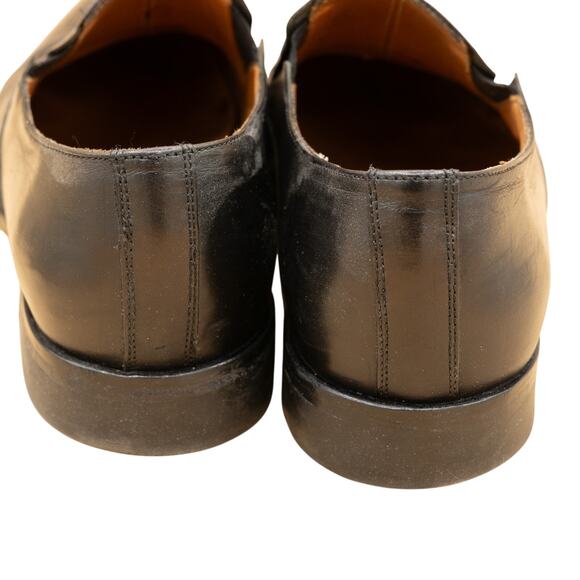 Johnston Murphy Black Leather Handcrafted Italy Brogue Loafers Mens 10 M Dress - Picture 4 of 10